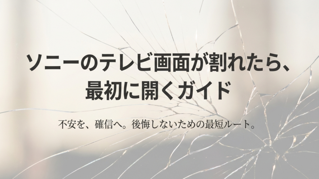 ソニーの液晶テレビが割れたときの修理代の目安