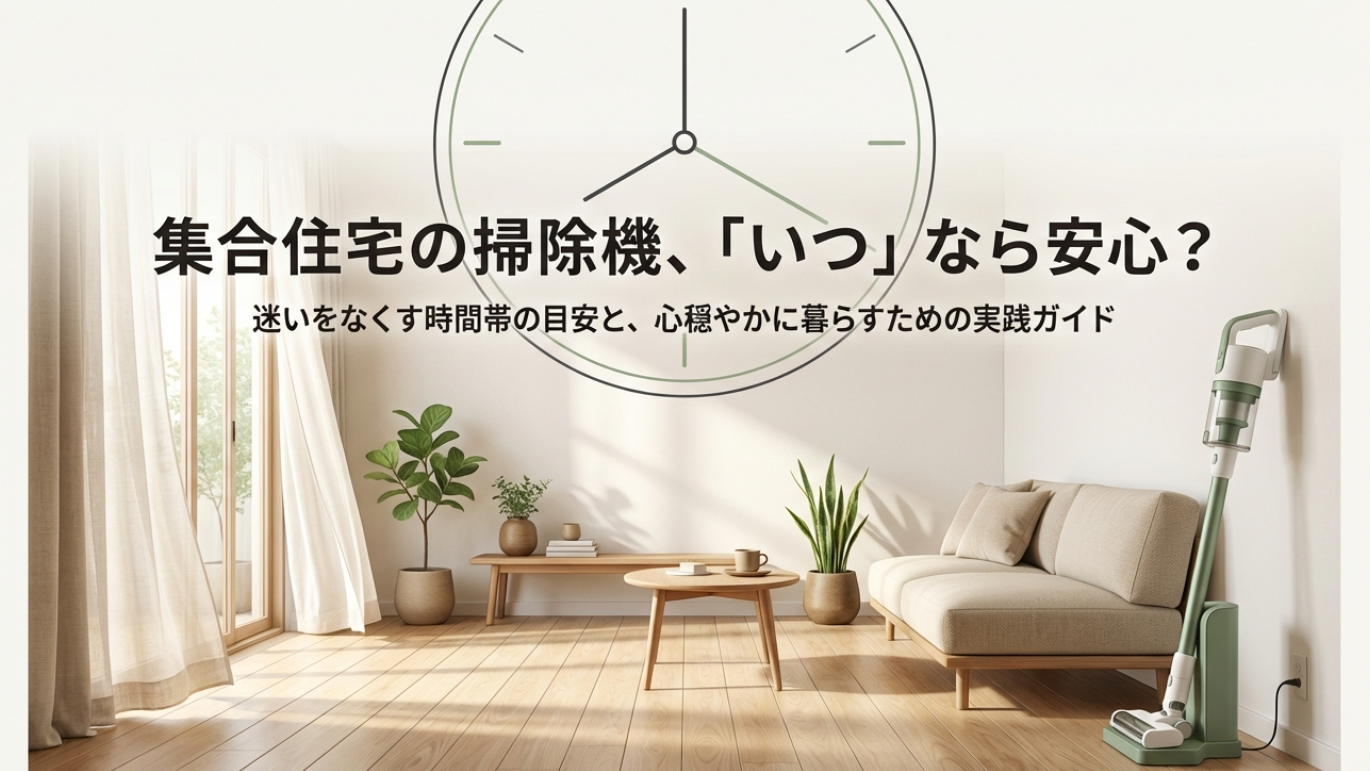 掃除機 何時からかけていい？平日休日の安全ラインと対策徹底