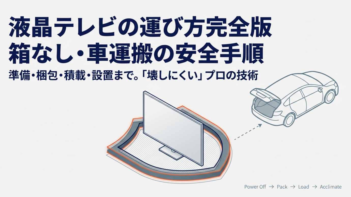 液晶テレビの運び方完全徹底ガイド｜箱なし梱包と車固定のコツ 
