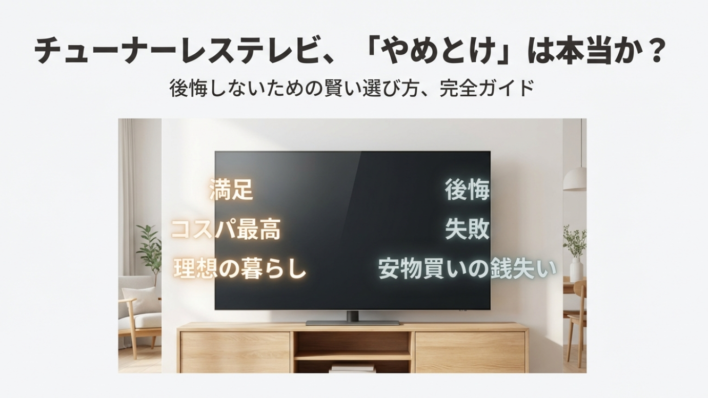 チューナーレステレビ やめとけ？後悔の理由と失敗しない選び方