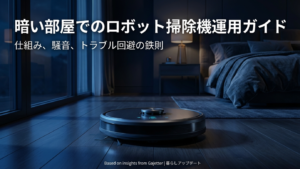 夜に掃除を終わらせる！ロボット掃除機の暗い部屋設定と電気代節約のコツ