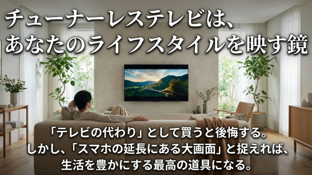 テレビの代わりではなくスマホの延長として捉えることで生活が豊かになるというメッセージ