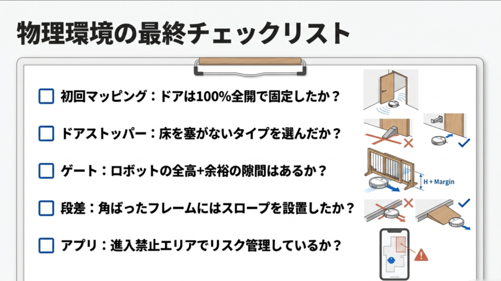 ロボット掃除機のドア対策・環境調整チェックリスト