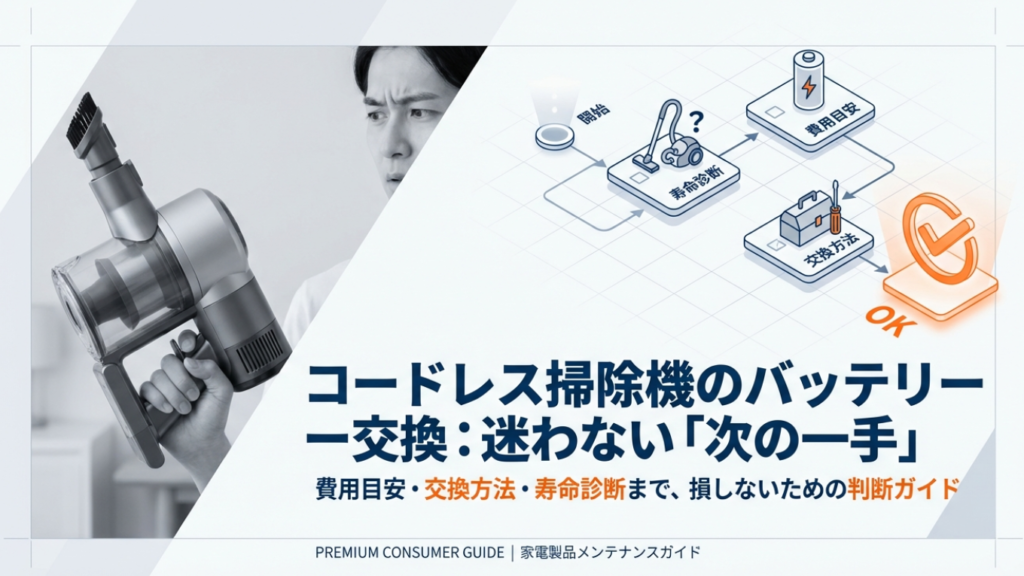 コードレス掃除機のバッテリー交換・寿命診断ガイド