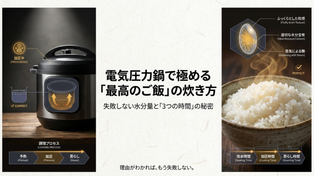 電気圧力鍋で米を炊く完全ガイド｜「芯・べちゃつき」を回避するコツ