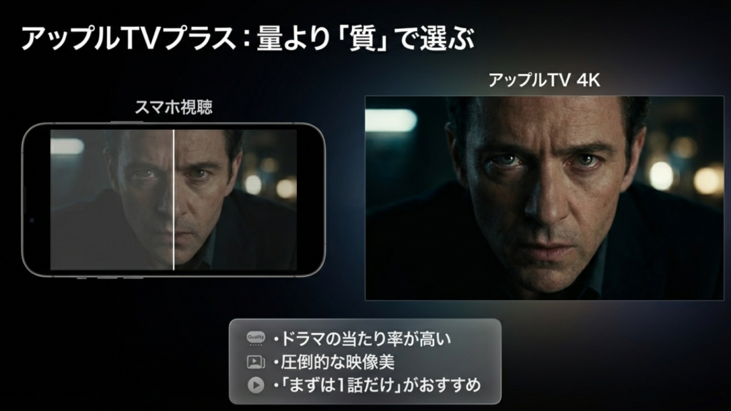 Apple TV+は質で選ぶ Apple TV+は量より質。ドラマの当たり率が高く映像美が圧倒的