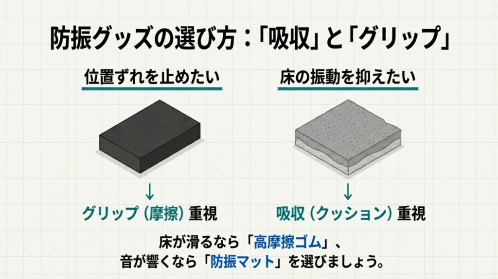 ずれ防止に効果的な防振ゴムと防振マットの選び方 ずれ防止に効果的な防振ゴムと防振マットの選び方