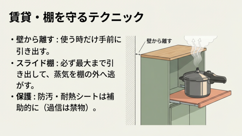 賃貸・棚を守るテクニック 賃貸の棚を守るスライド棚の活用