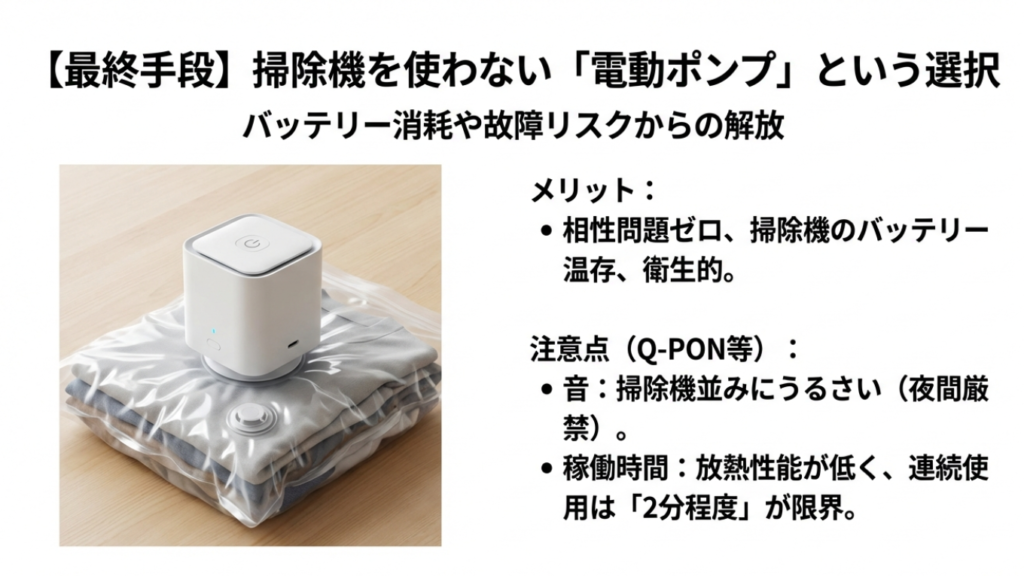 掃除機を使わない電動ポンプQ-PONの使い方