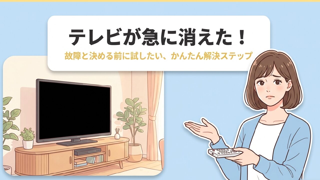 テレビが急に消える原因とは？修理前に試すべき４つの対処法