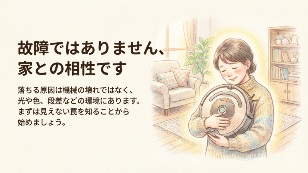 ロボット掃除機が玄関で落ちる対策と原因