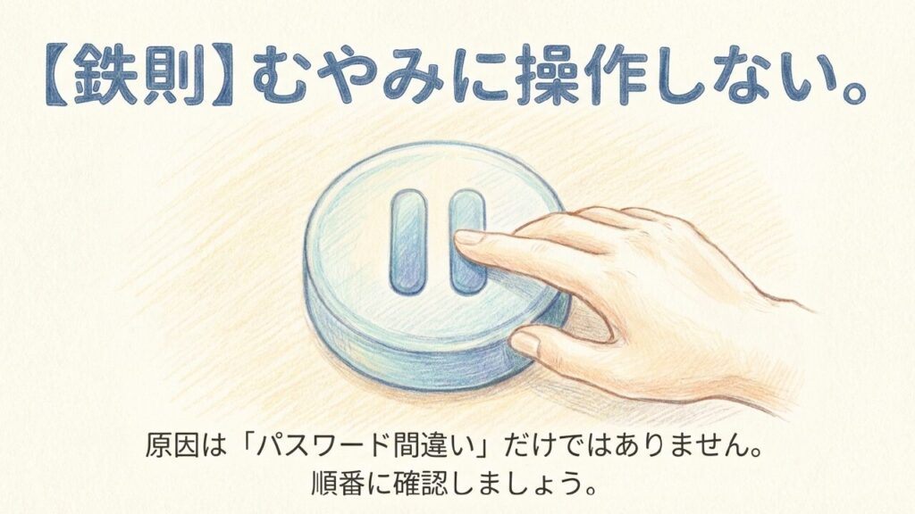 むやみに操作せず順番に確認することが大切です
