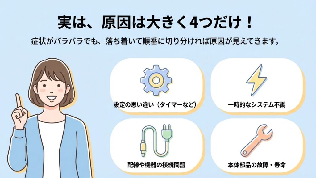 テレビが消える4つの主な原因