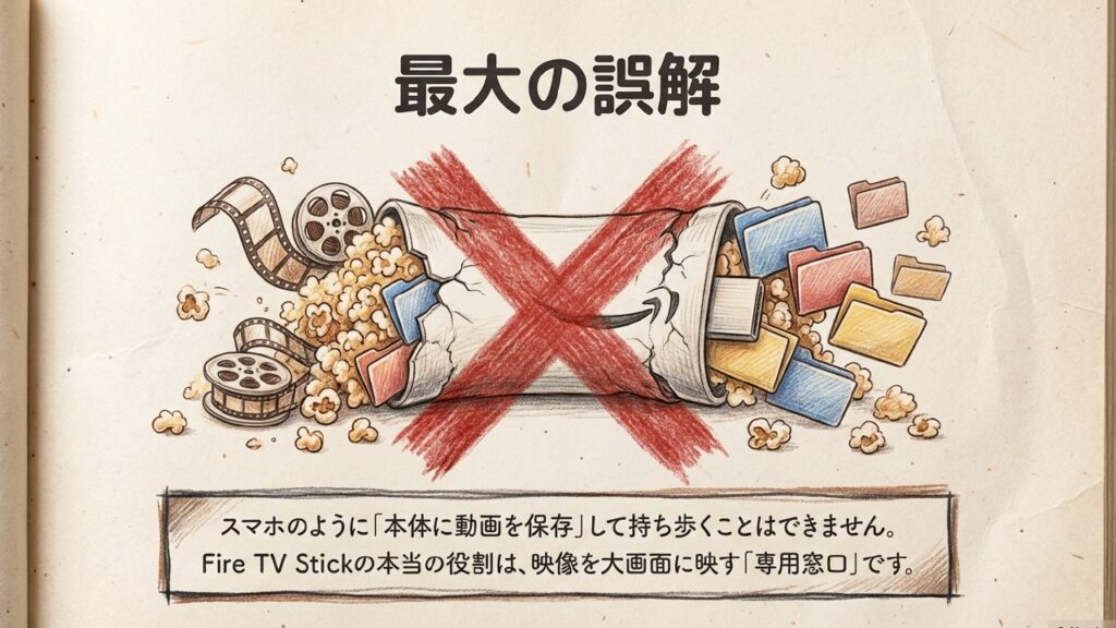 Fire TV Stick本体に動画を保存できないという最大の誤解を図解