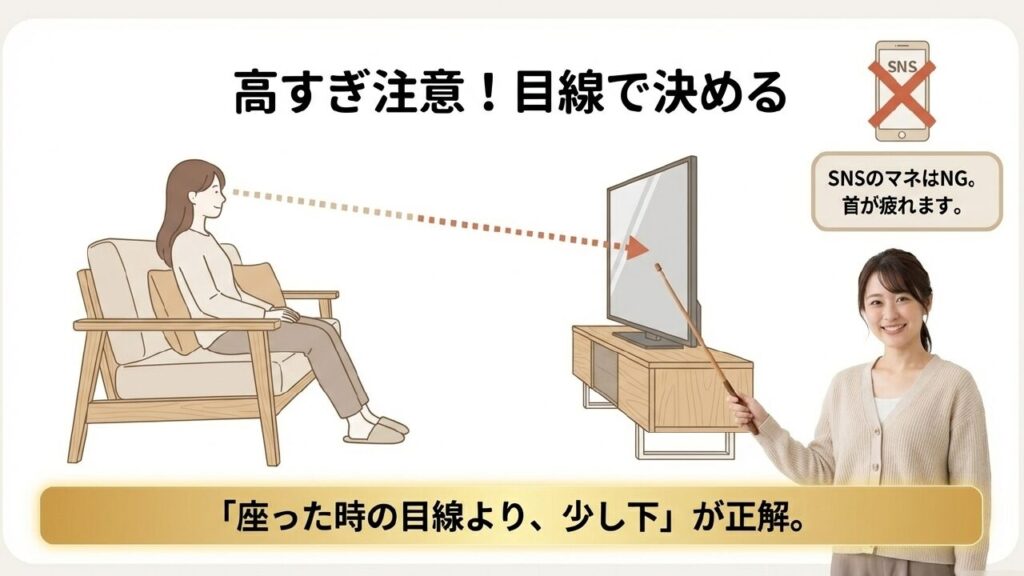 テレビ設置の最適な高さと目線