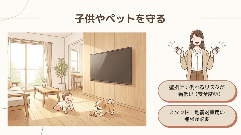 子供やペットを守るテレビの安全性比較