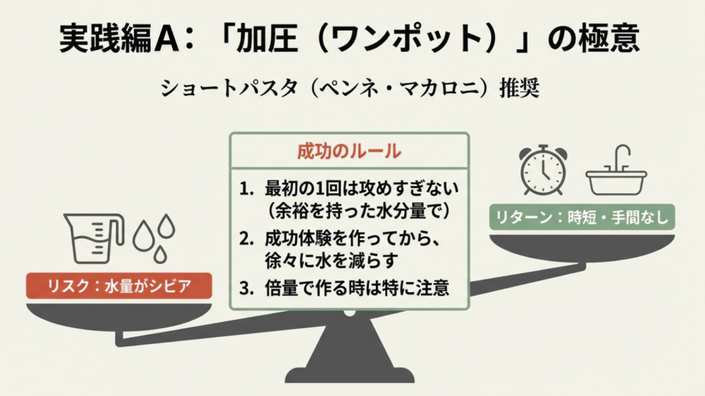 加圧(ワンポット)の極意