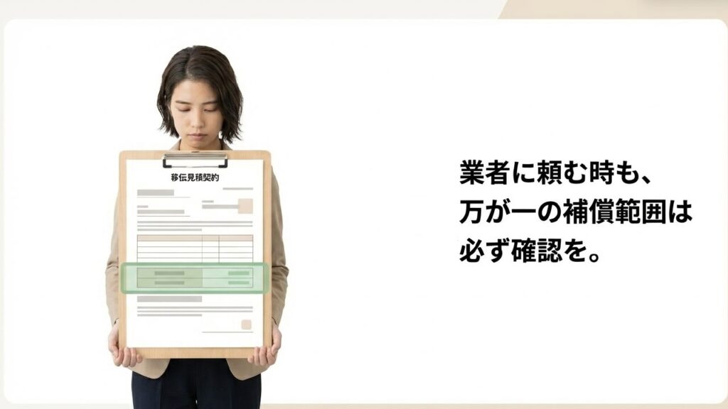 業者に頼む時も万が一の補償範囲を必ず確認