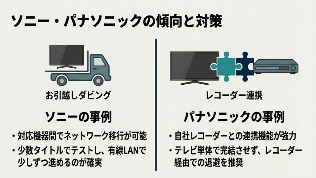 ソニーとパナソニックの録画移行の傾向と対策