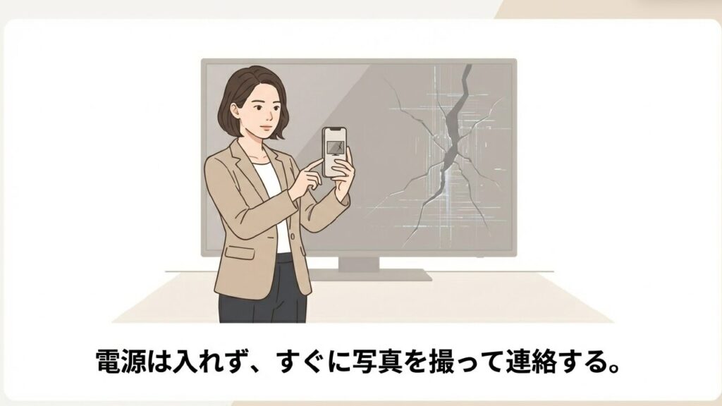 テレビが壊れたら電源は入れずすぐに写真を撮って連絡