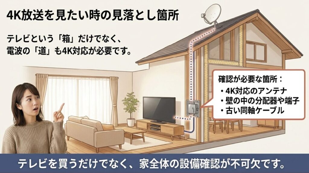 テレビだけでなくアンテナや配線の「道」も4K対応が必要