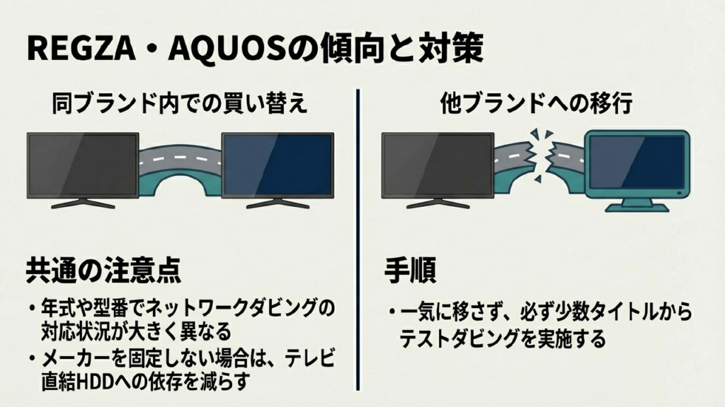 REGZAとAQUOSの録画移行の傾向と対策