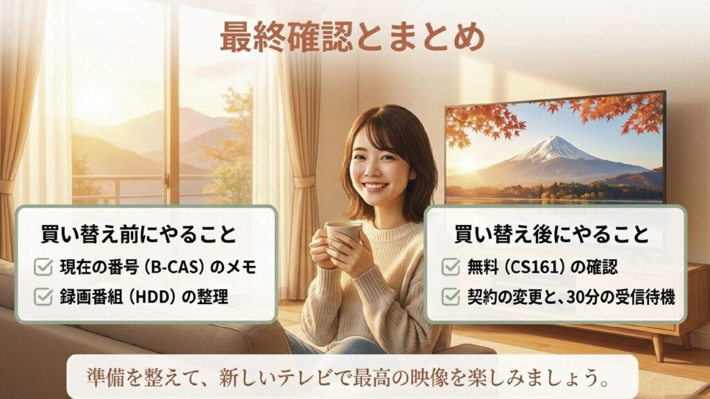 買い替え前後のToDoリスト：現在の番号メモから受信待機まで