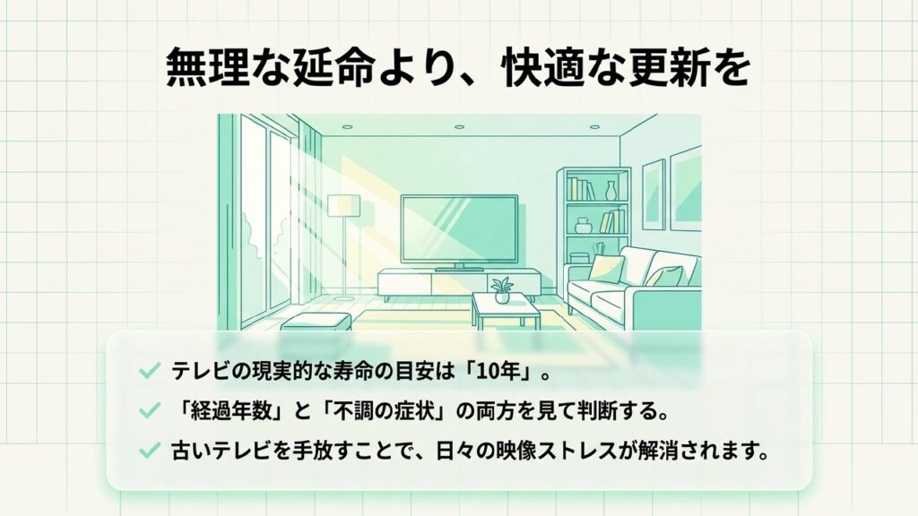 無理な延命より日々の映像ストレスを解消する快適な更新を