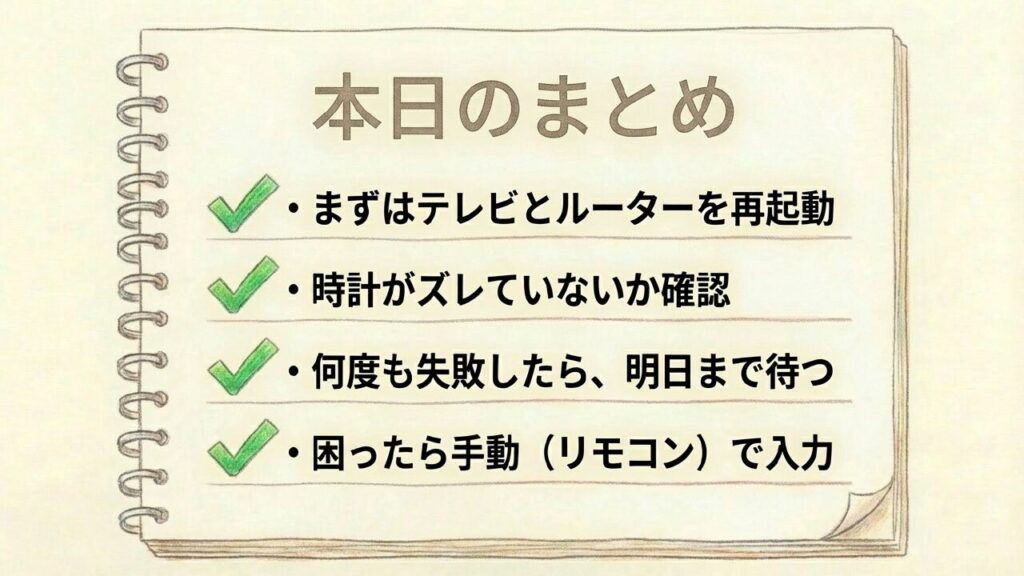 テレビのGoogleログイン不具合対処法のまとめ