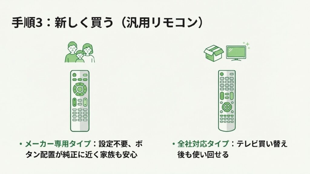 メーカー専用・全社対応の汎用リモコン