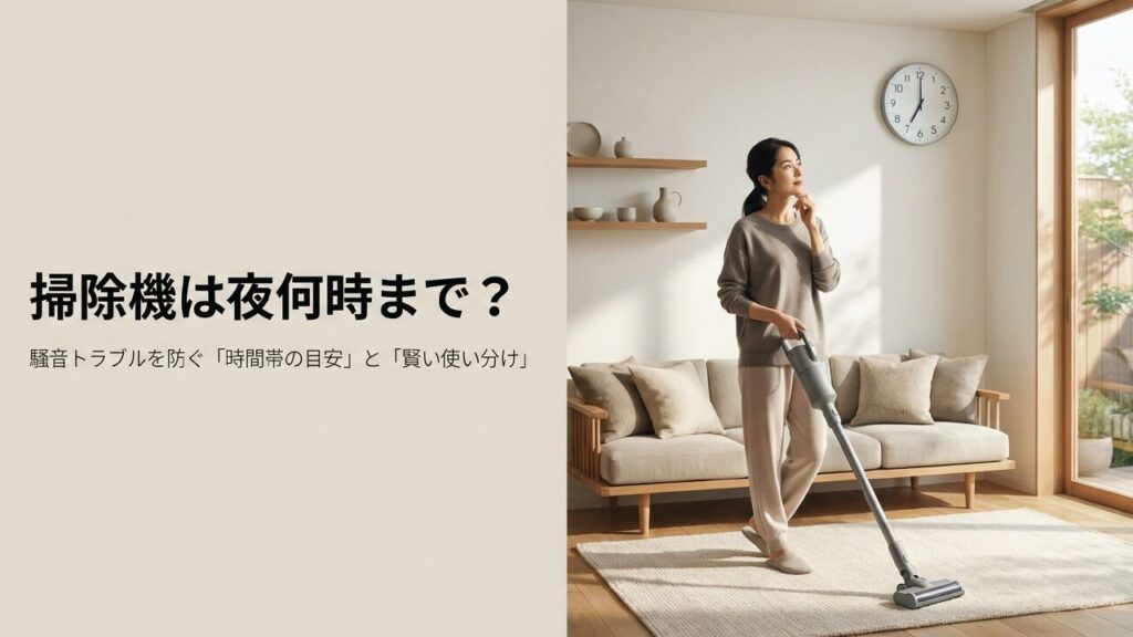 掃除機は夜何時までOK？騒音トラブルを防ぐための使い分け術