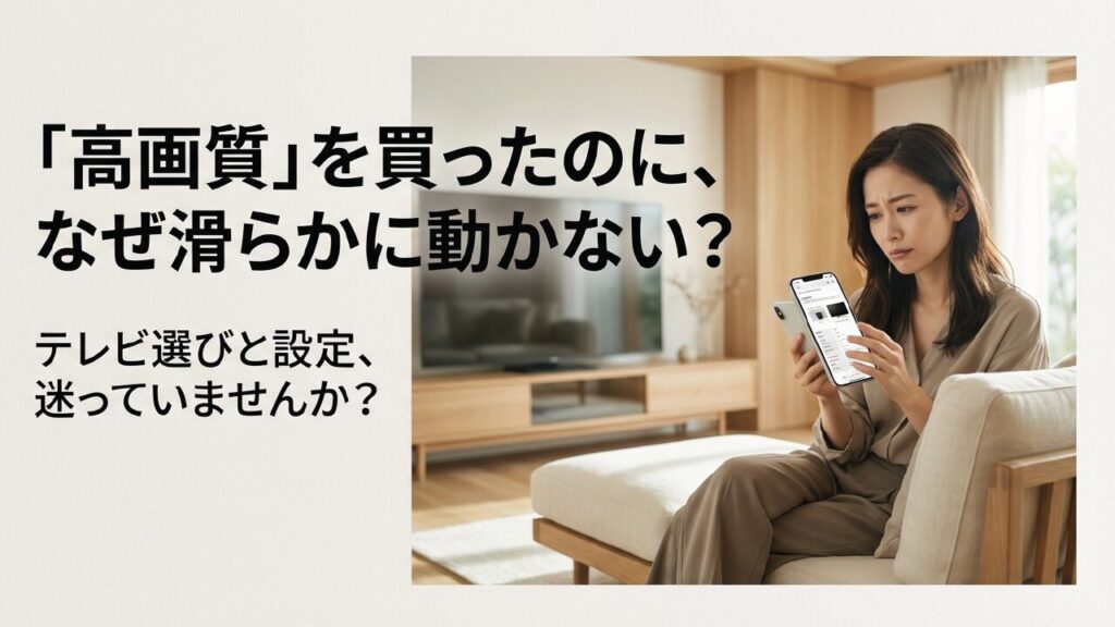 高画質を買ったのになぜ滑らかに動かない？テレビ選びと設定の悩み