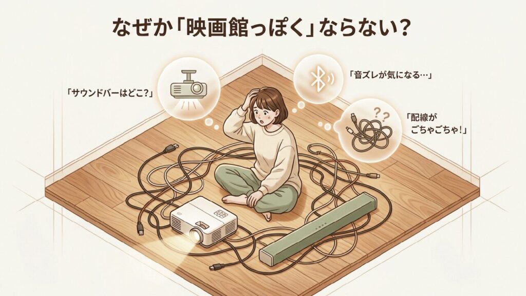 サウンドバーの置き場所や配線、音ズレの悩み