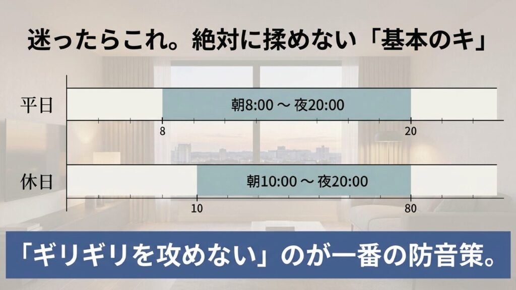 平日は朝8時から夜20時、休日は朝10時から夜20時までのタイムライン