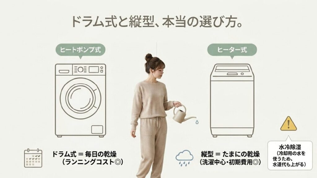 毎日の乾燥ならドラム式、たまになら縦型の選び方