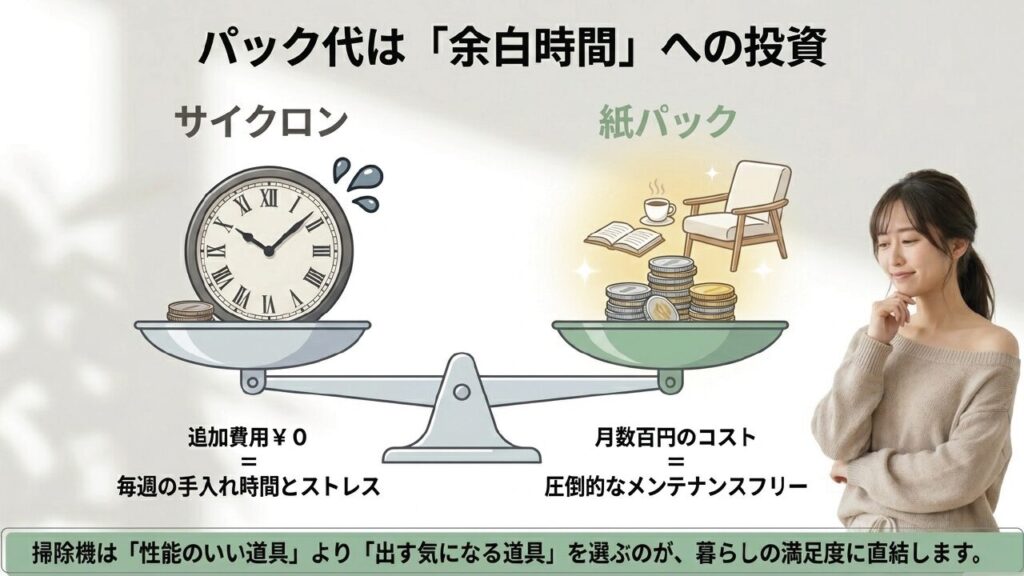 パック代と手入れ時間の天秤