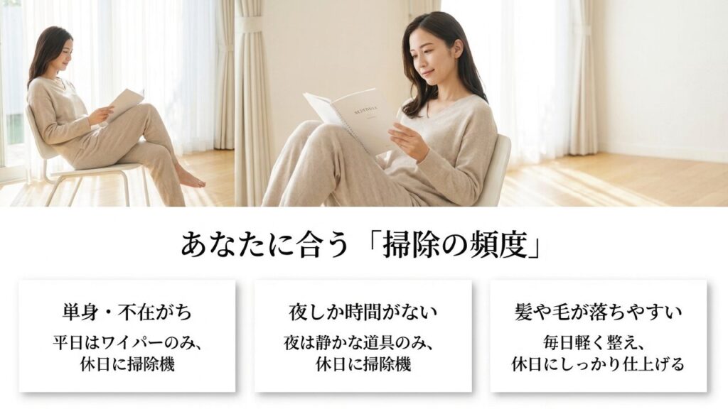 ライフスタイル（単身・夜間・ペット等）に合わせたおすすめの掃除頻度