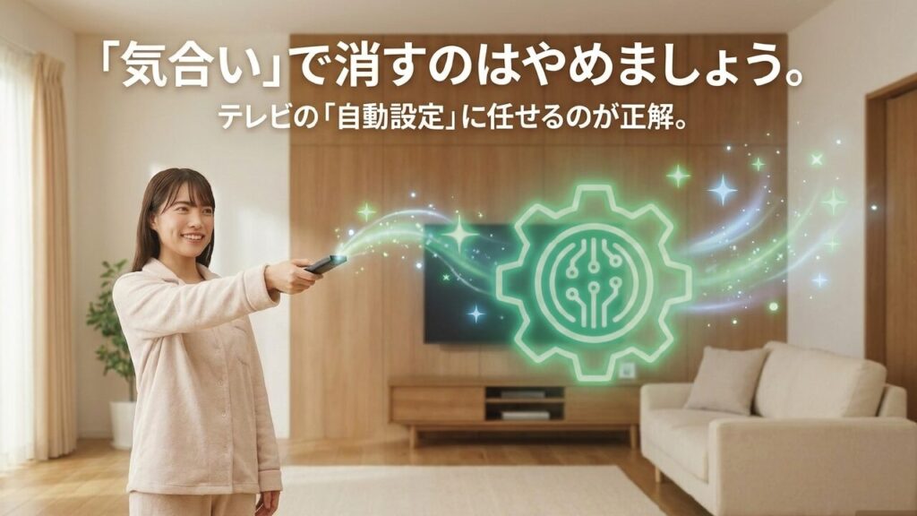 気合いで消すのをやめてテレビの自動設定に任せる
