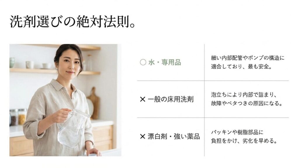 ロボット掃除機の洗剤選びの絶対法則と専用品の安全性