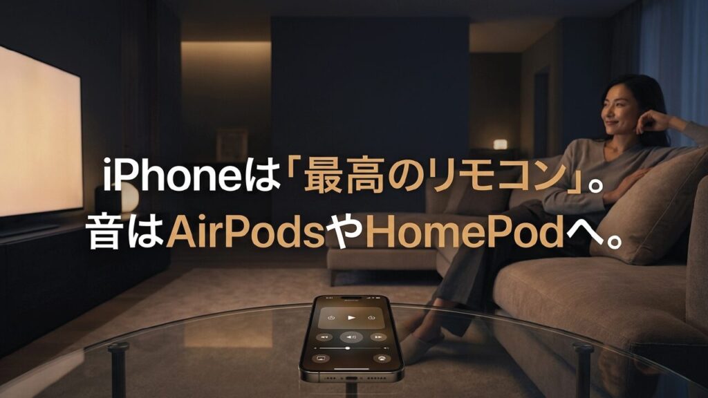iPhoneはリモコンとして使い音声はAirPodsやHomePodへ出力する