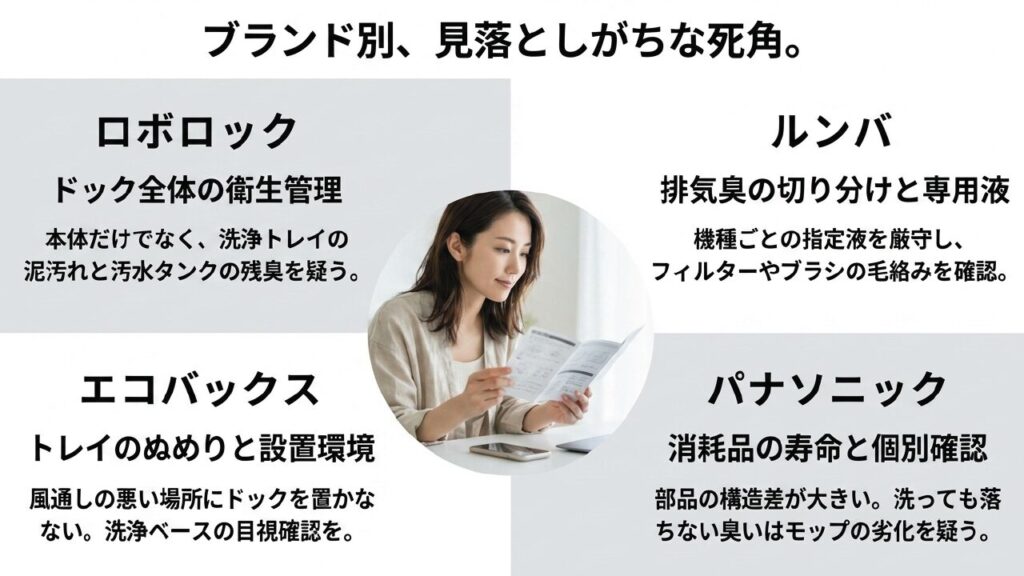 ブランド別の見落としがちな手入れの死角と取扱説明書の確認