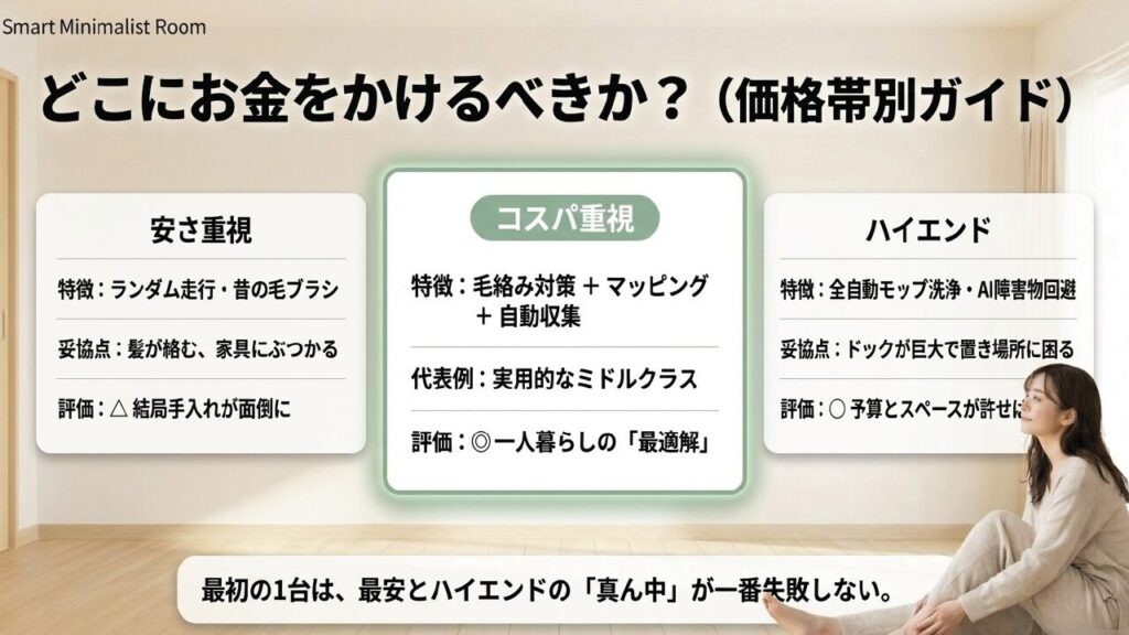 安さ重視、コスパ重視、ハイエンドモデルの価格帯別比較