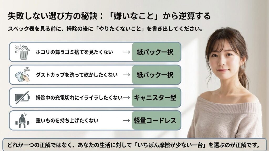 嫌いなことから逆算する掃除機選び