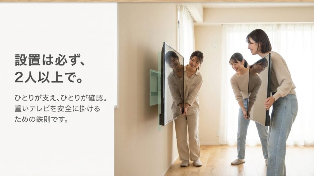 設置は必ず2人以上で