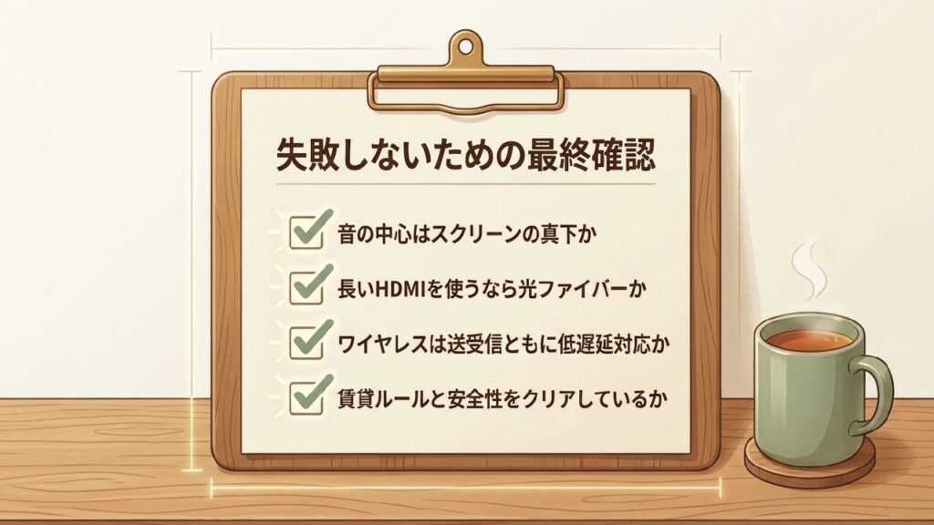失敗しないためのホームシアター最終確認チェックリスト