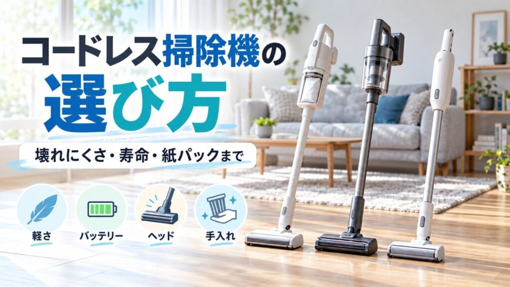 コードレス掃除機の選び方｜壊れにくさ・寿命・紙パックまで徹底解説