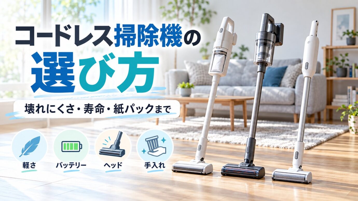 コードレス掃除機の選び方｜壊れにくさ・寿命・紙パックまで徹底解説