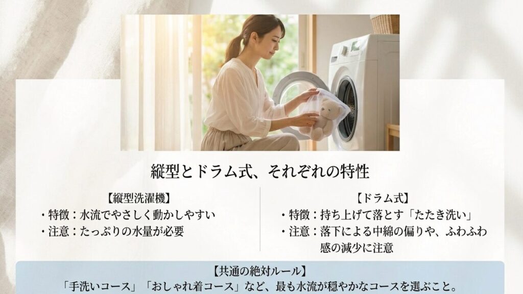 縦型とドラム式洗濯機の特性と注意点