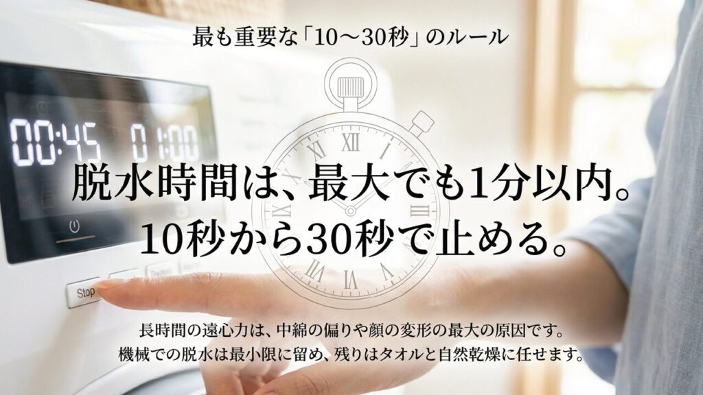 ぬいぐるみ脱水で最も重要な10秒から30秒のルール