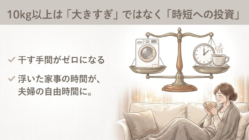 10kg以上の大容量洗濯機は時短への投資